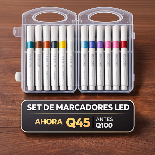 SET DE 12 MARCADORES LED