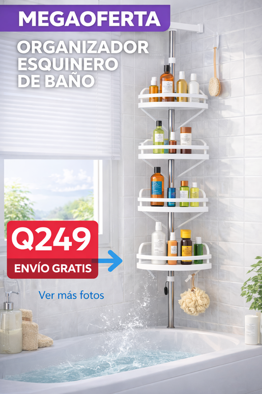 Organizador Esquinero para Baño Compacto